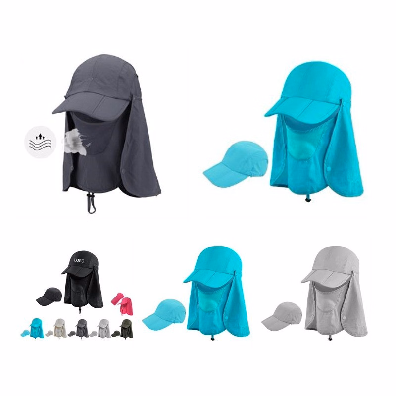 Outdoor Hiking Fishing Sun Hat with Removable Mesh Face