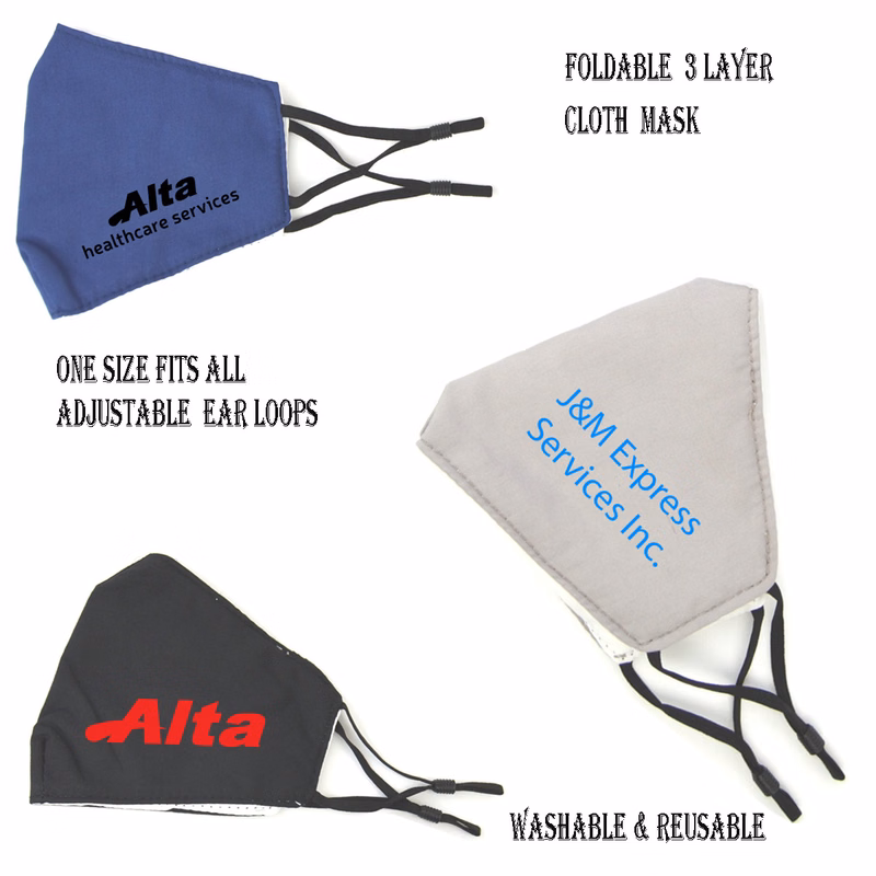 3 layer foldable cloth mask.