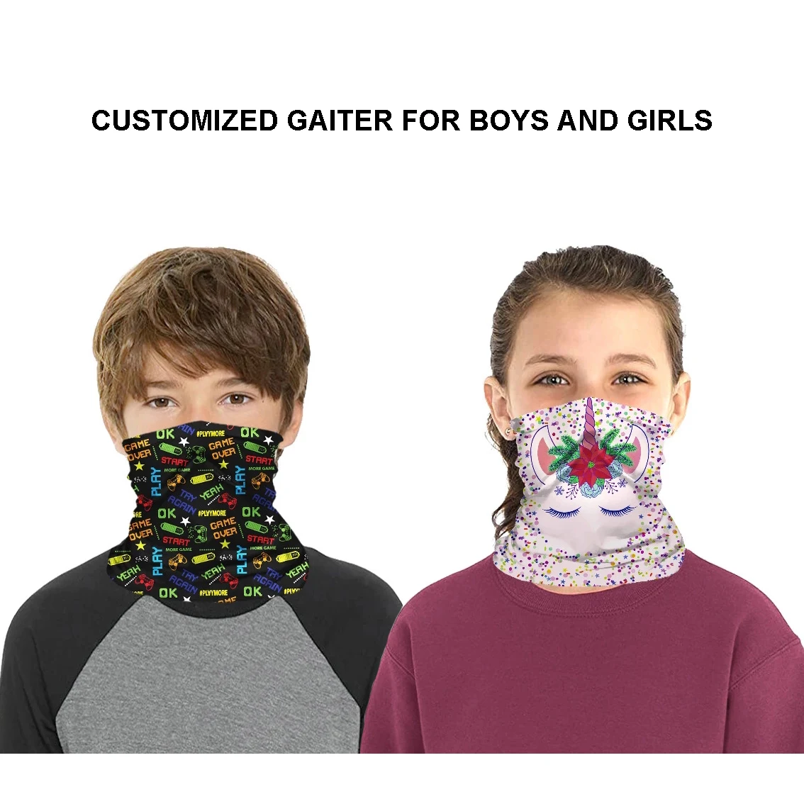 Full Color Gaiter Face Mask - Youth Size 1