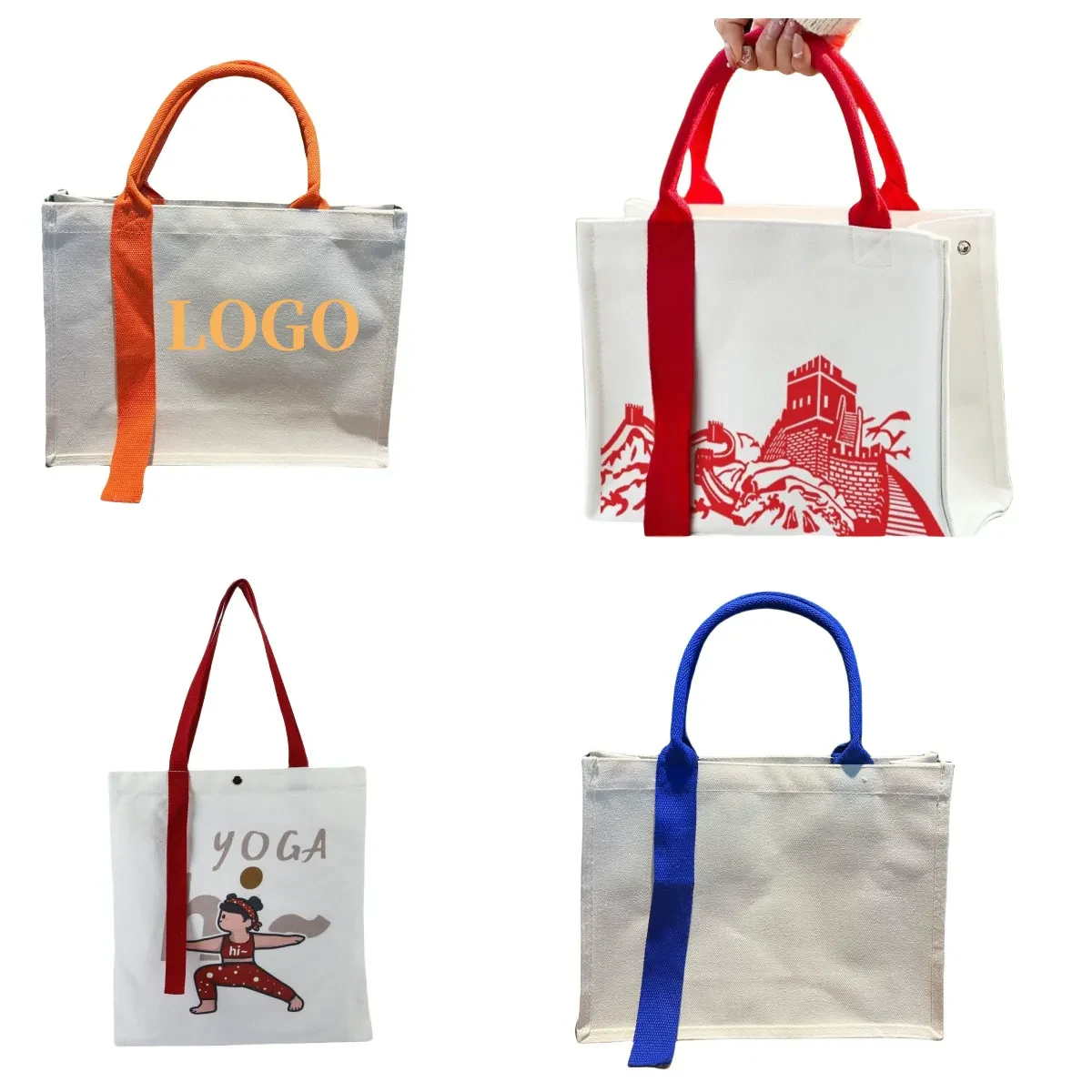 Cotton Tote Bag Carrier, custom tote bag with logo imprint 1