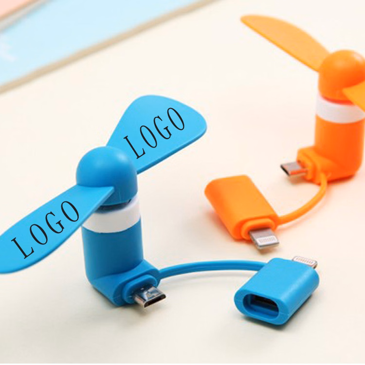 2 in 1 Mini TPE USB Cellphone Fan