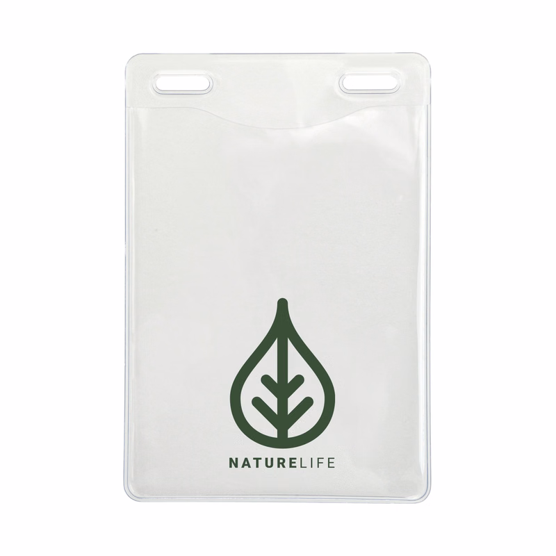 3.27" W x 4.80" H - Vertical Clear Vinyl Badge Holder (1 Color Imprint)
