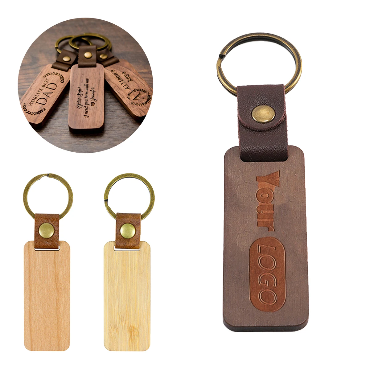 Custom Engraved Wood Keychain 1