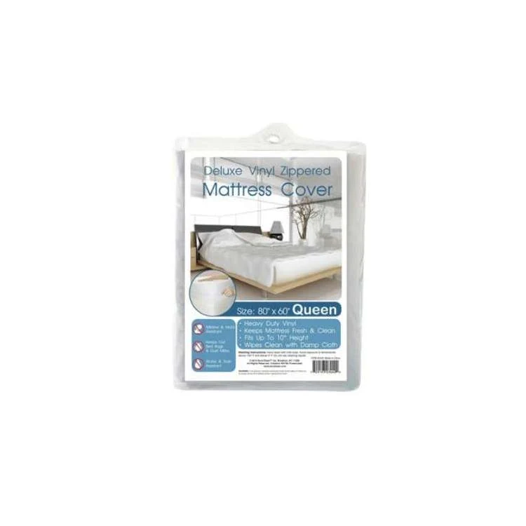 Heavy Duty Zippered Mattress Covers - Queen White, promotional household item with logo imprint 1