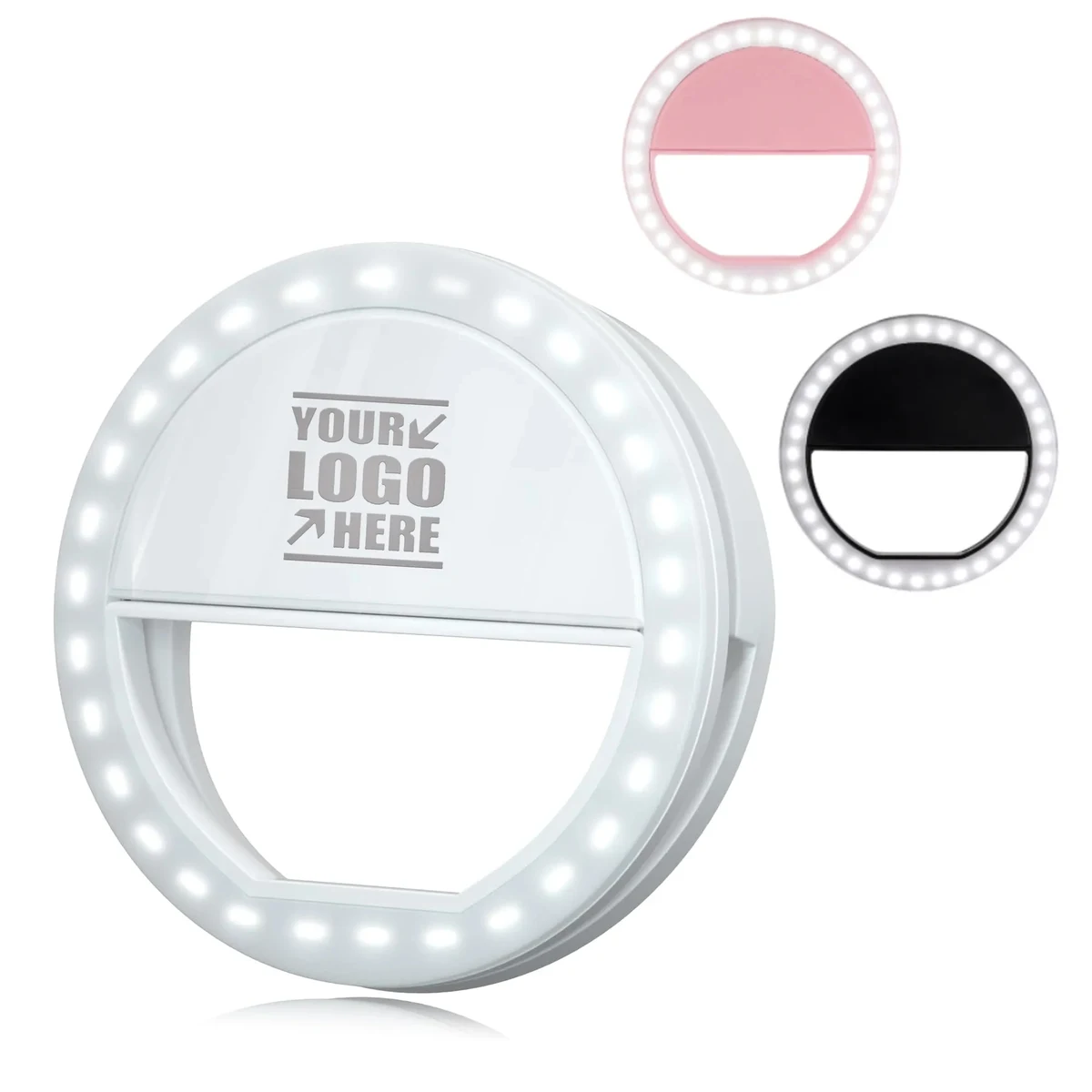 Selfie Round LED Ring Fill Light Recharging w/ Clip 1