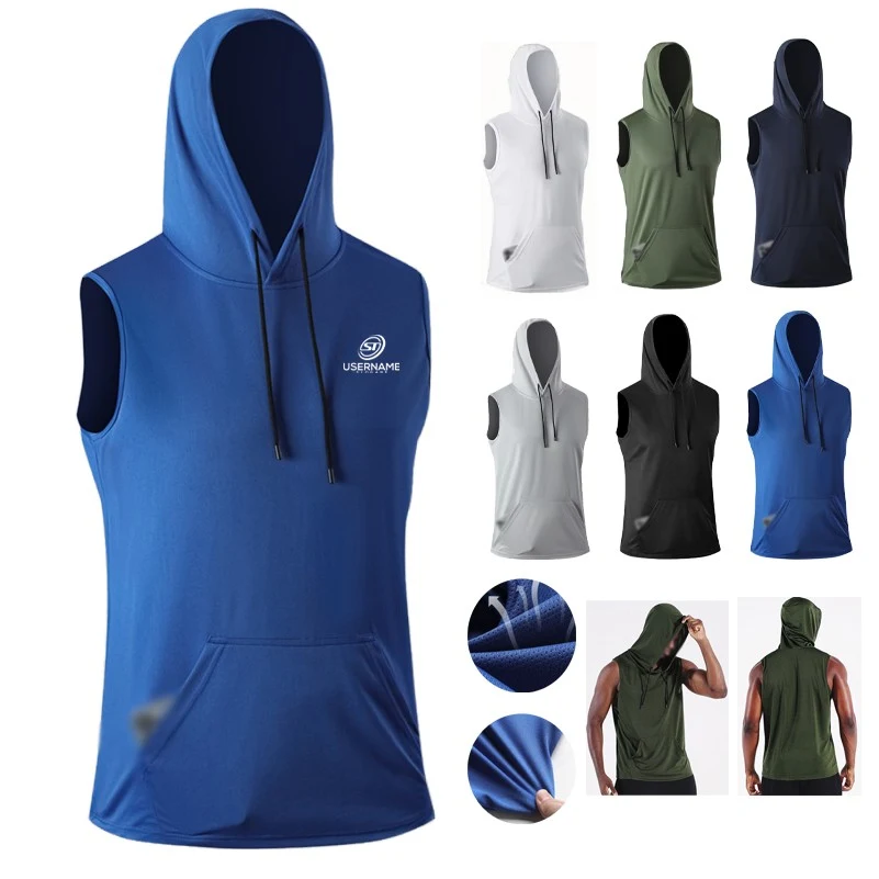 Sleeveless Pullover Hoodies, custom hoodie or sweatshirt with logo imprint 1