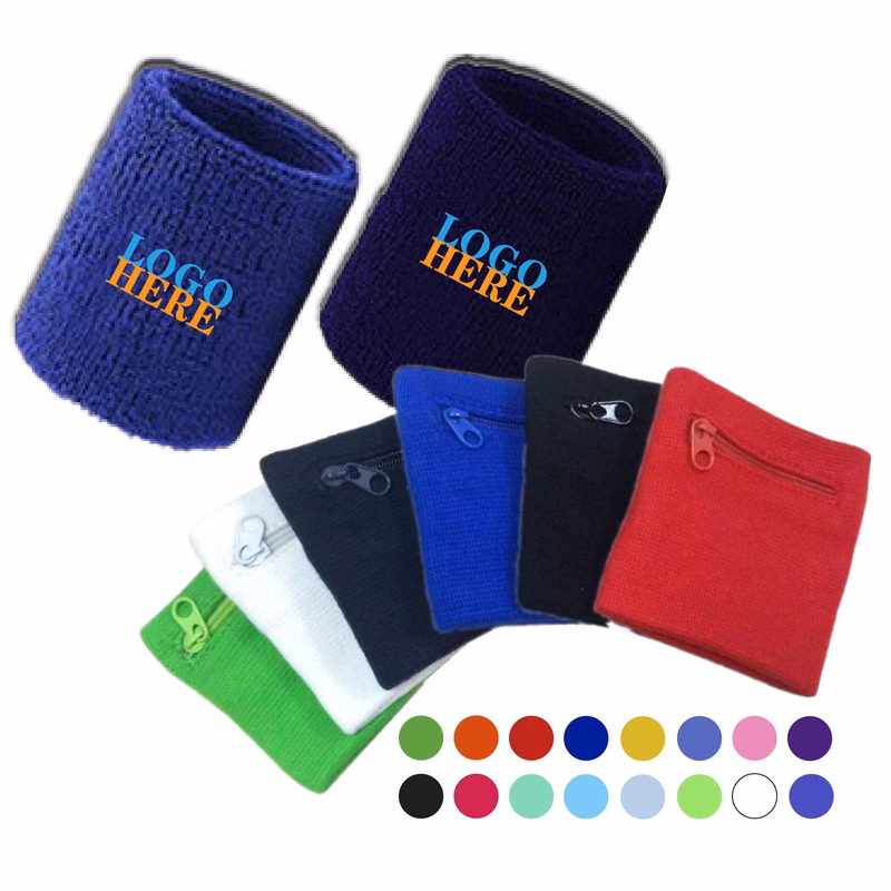 Full Color Wrist Wallet (Wristlet) with Zip - Cotton Sweatband