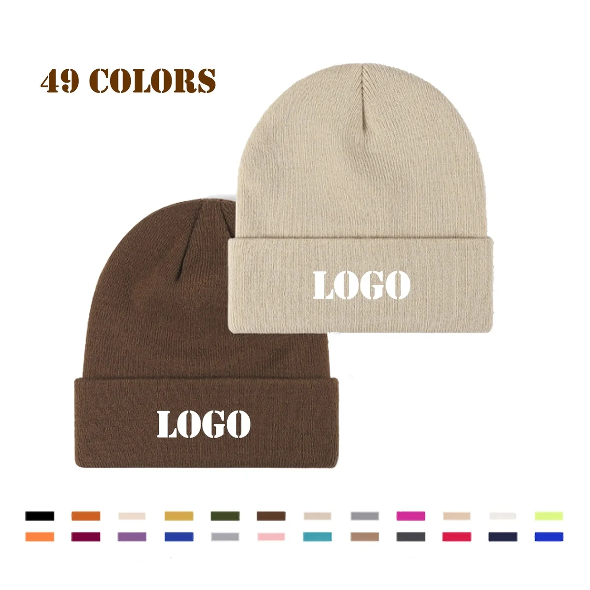 12" Cuff Acrylic Beanie 1