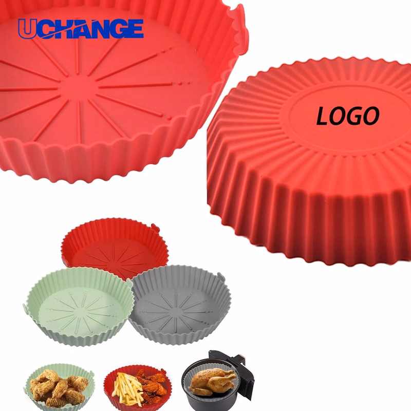 Silicone Air Fryer Pan Reusable Non-Stick Bakeware Insert