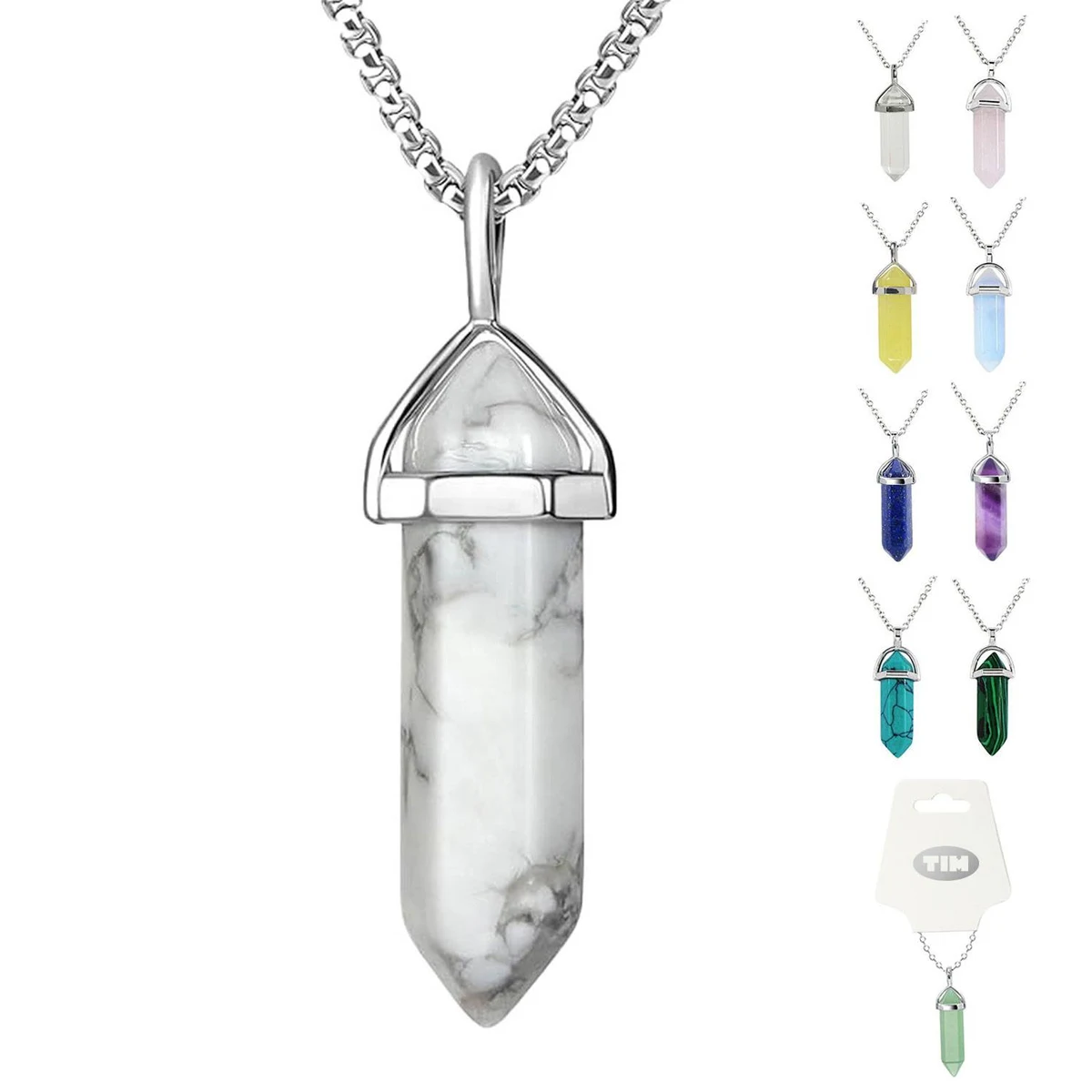 Hexagonal Crystal Pendant Necklace 1