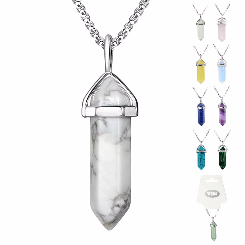 Hexagonal Crystal Pendant Necklace