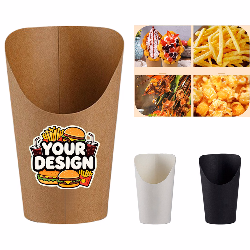 Kraft Paper French Fry Cup or Wrap Holder