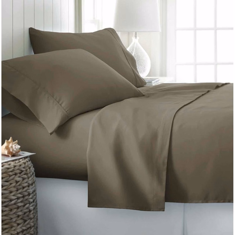 Microfiber Bed Sheets - Taupe Twin 3 Piece Set