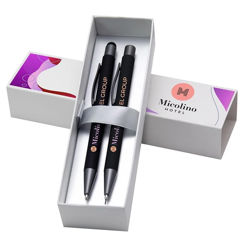 Bold Pen & Pencil Gift Set - Full Color on Pen, Pencil & Box 1