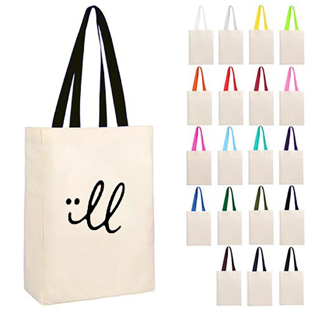 Vertical Polyester-Cotton Grocery Tote Bag 1