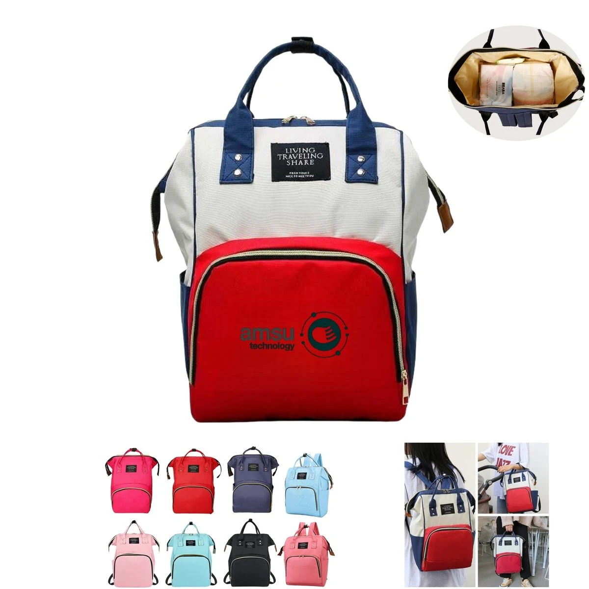Multifunctional Large Capacity Mommy Diaper Backpack 1