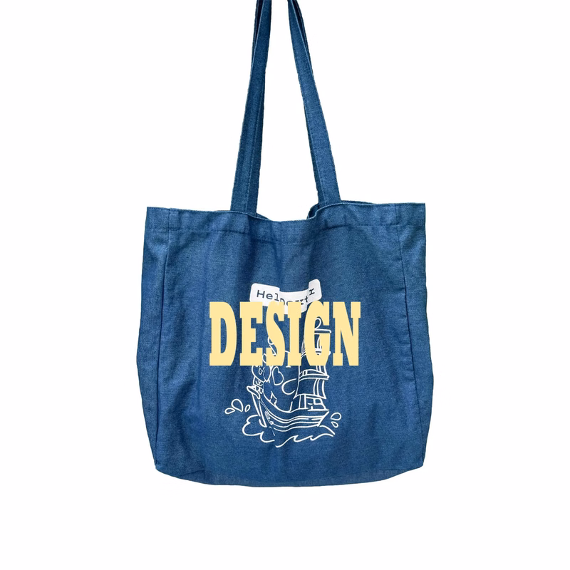 Durable Blue Canvas Tote Bag