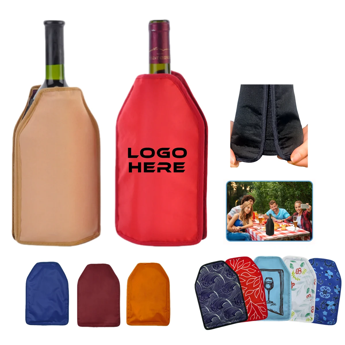 Reusable Wine Chiller Bag Gel Cooling Sleeve 1