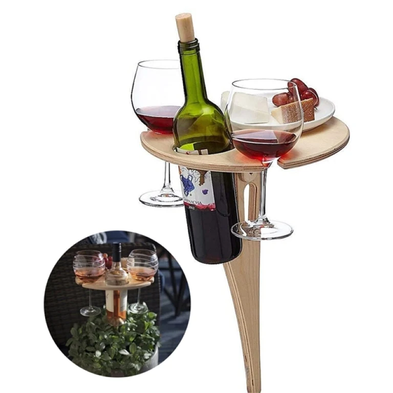 Outdoor Wine Table - Glass Rack 1