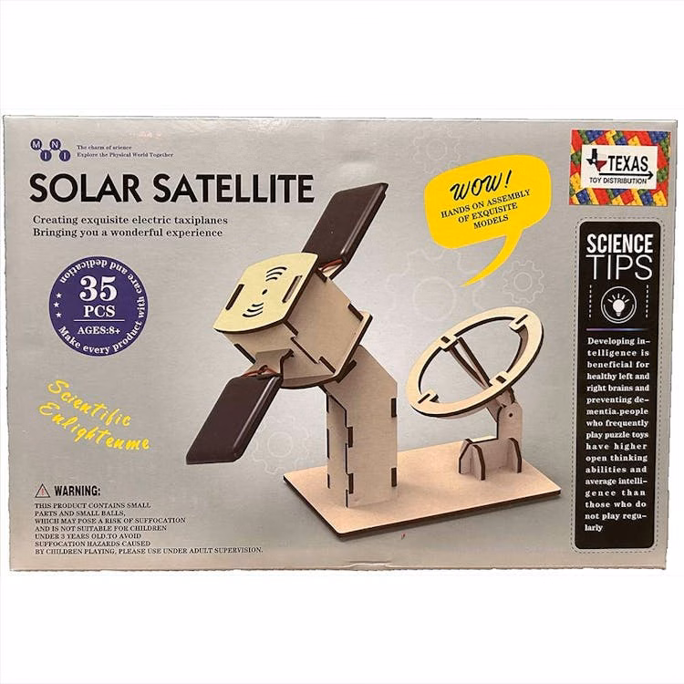 Wooden Solar Power Satellite STEM Kits - 35 Pieces
