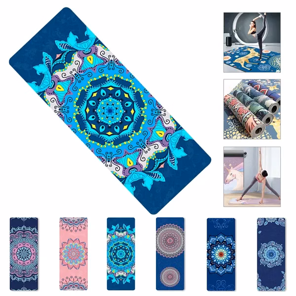 Full Color 72"x24" TPE Non Slip Yoga Mat w/ Bag