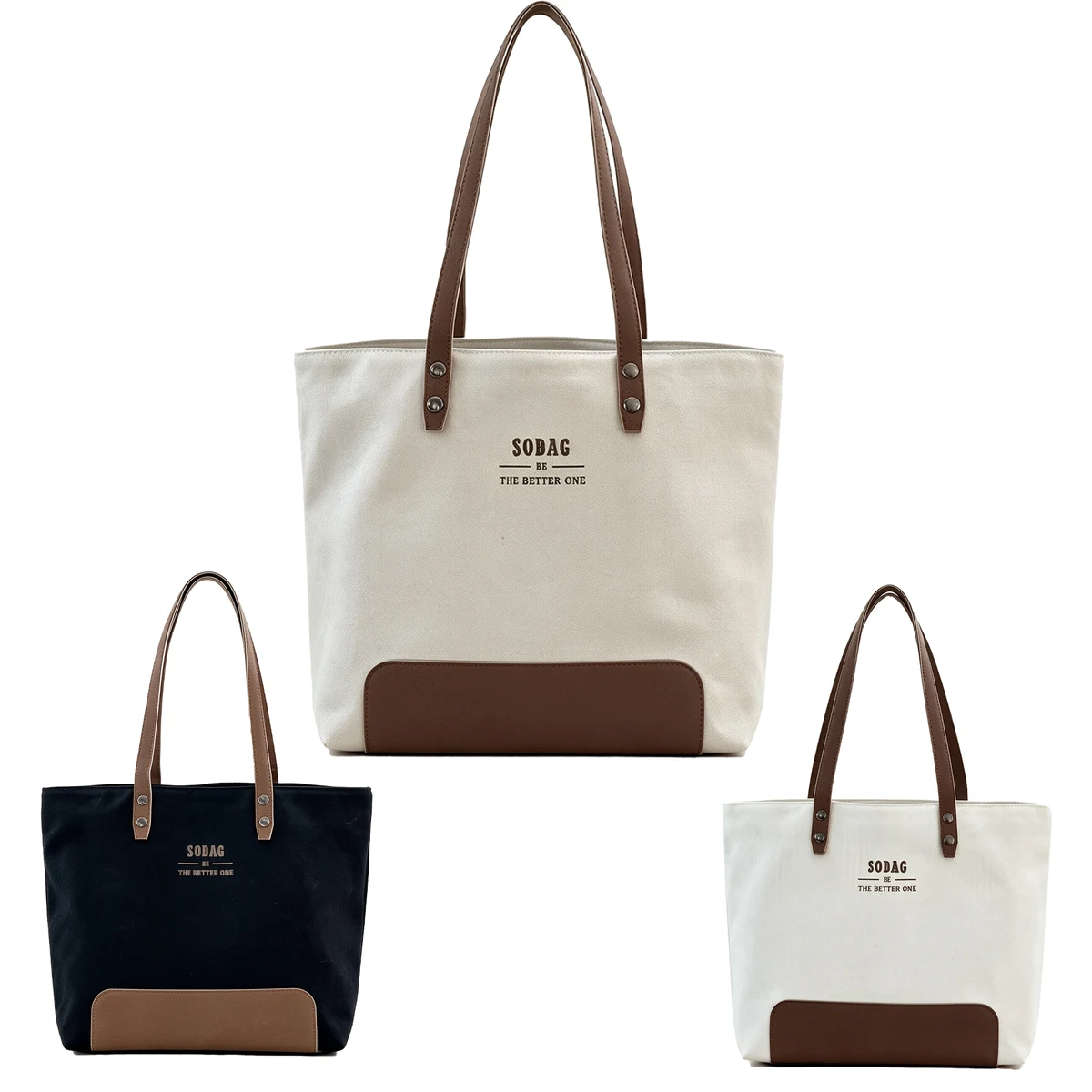 Large Capacity Travel Canvas Tote Bag, custom tote bag with logo imprint 1