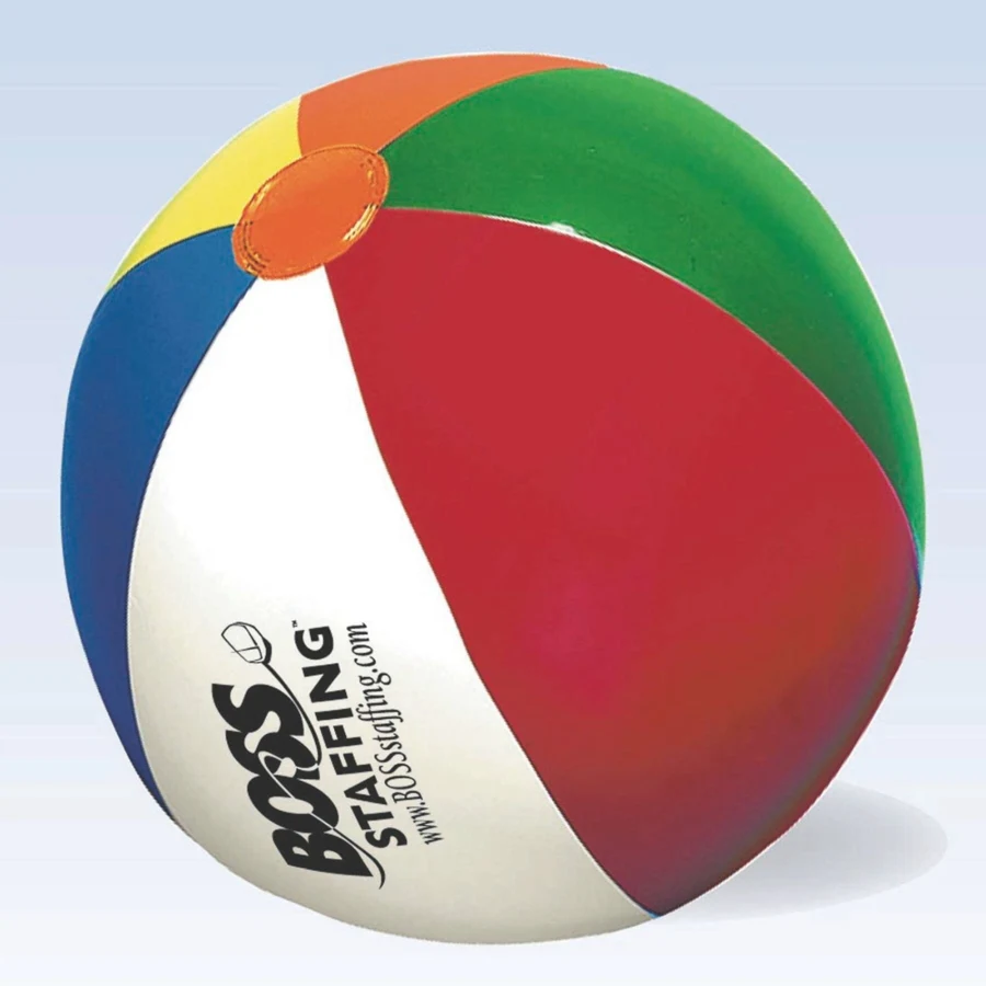 Inflatable Beach Ball with Multi-Colored Panels - 9" 1