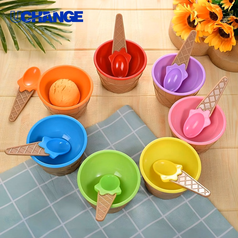 Children Cartoon Ice Cream Bowl Set