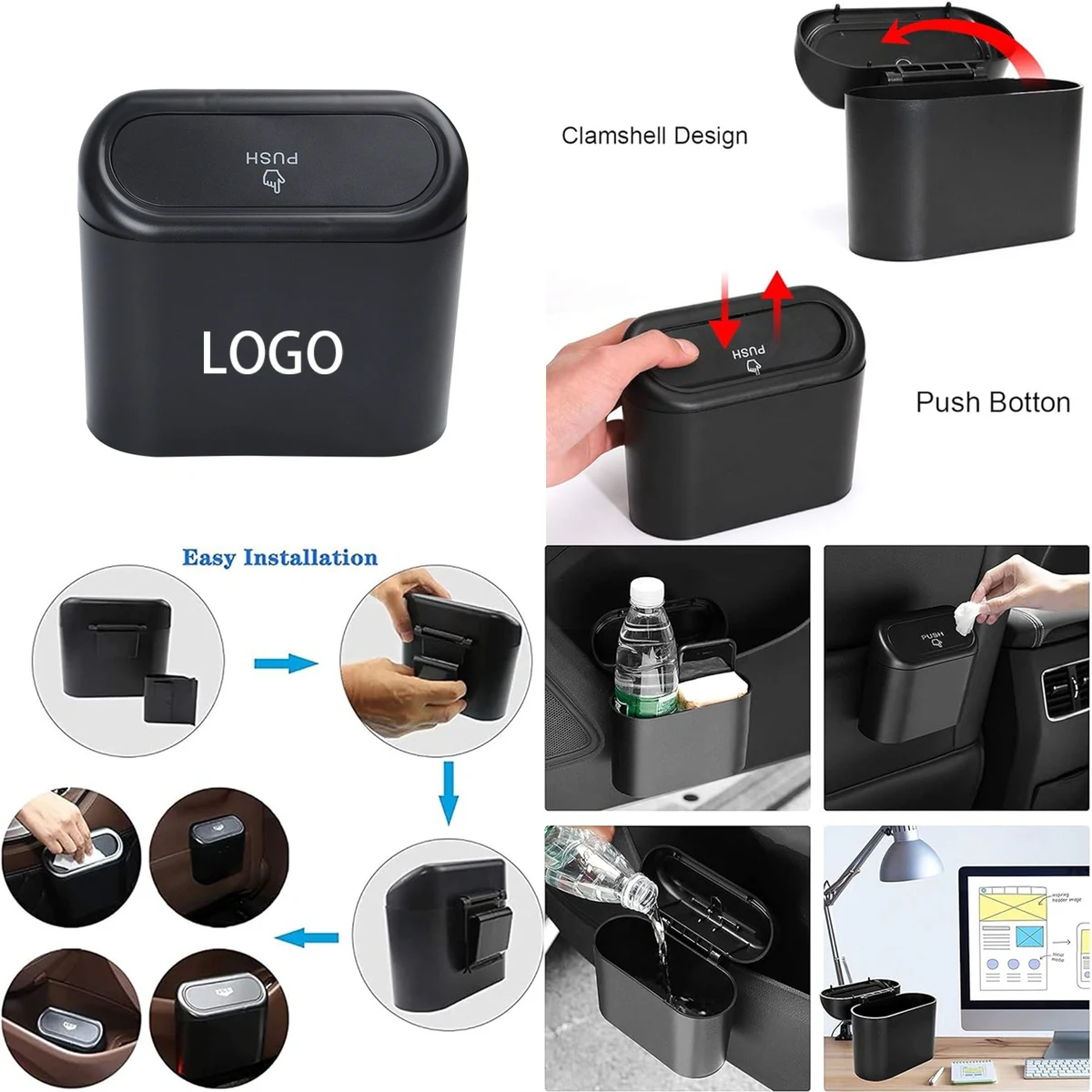Car Trash Can with Lid 1
