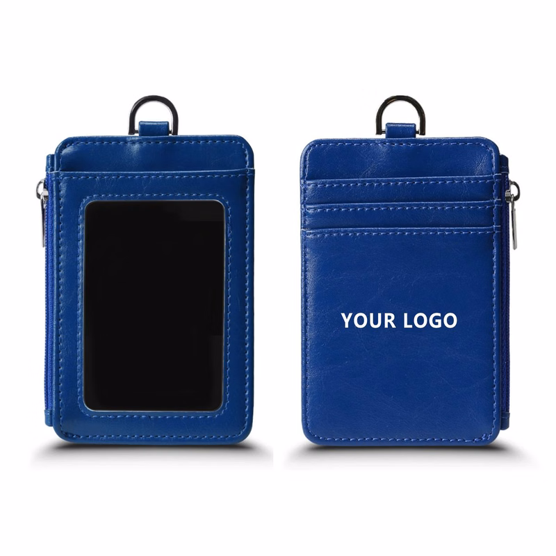 ID Card Zippered Holder With Lanyard