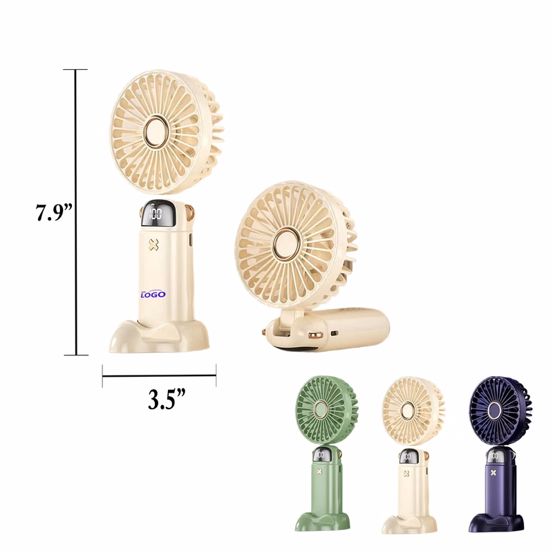 MOQ50 USB Digital Portable Folding Fan with Silent Base