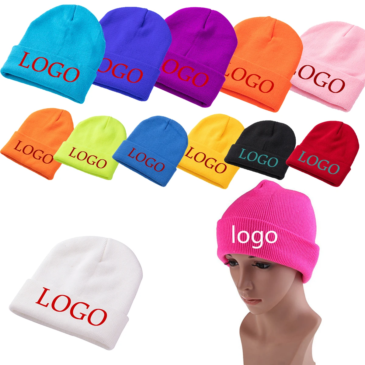 Custom Sports Knit Beanie Cap Winter Hats 1