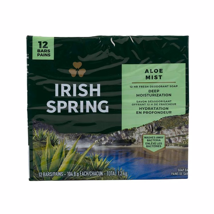 Irish Spring Aloe Mist Bar Soap - 12 Pack 3.7 oz