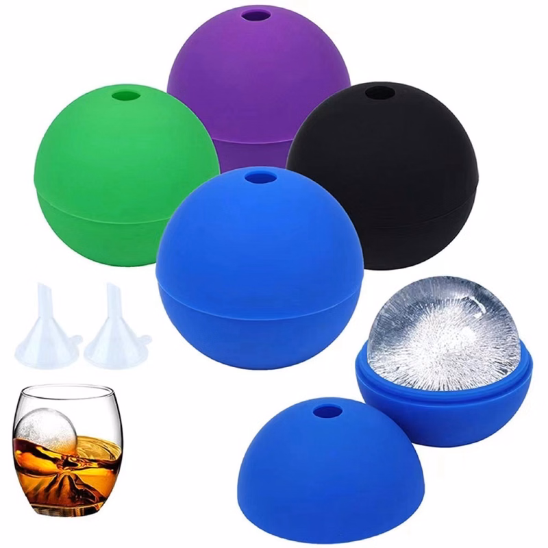 Ice Cube Trays Silicone Whiskey Ball Maker with Lids