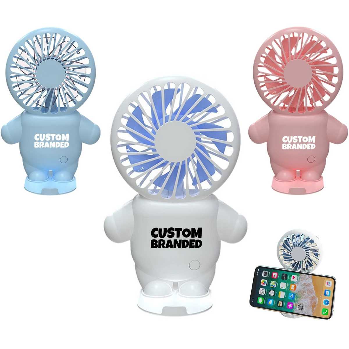 2-In-1 Astronaut Rechargeable Handheld Fan W/Phone Stand 1