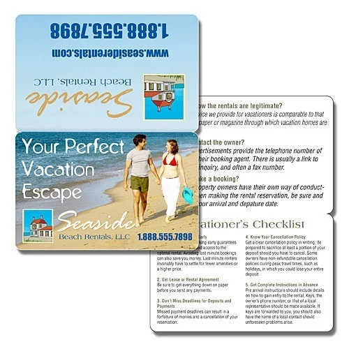 Wallet Card - 3.5x4.5 (Flat Size) Extra-Thick UV-Coated (1S) Bi-Fold - 14 pt. 1