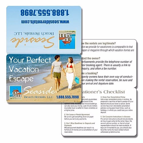 Wallet Card - 3.5x4.5 (Flat Size) Extra-Thick UV-Coated (1S) Bi-Fold - 14 pt.