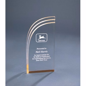 8" Gold Wave Acrylic Award