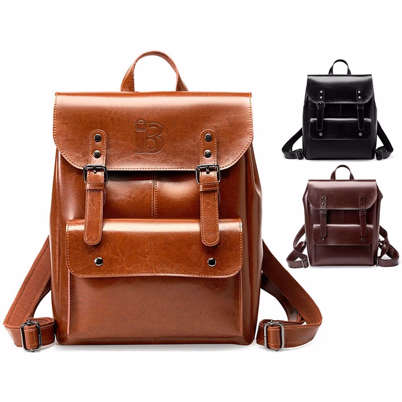 Women Travel Genuine Leather Backpack