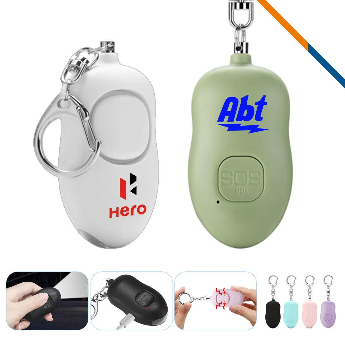 Defex Rechargeable LED Flashlight Keychain Alarm 1