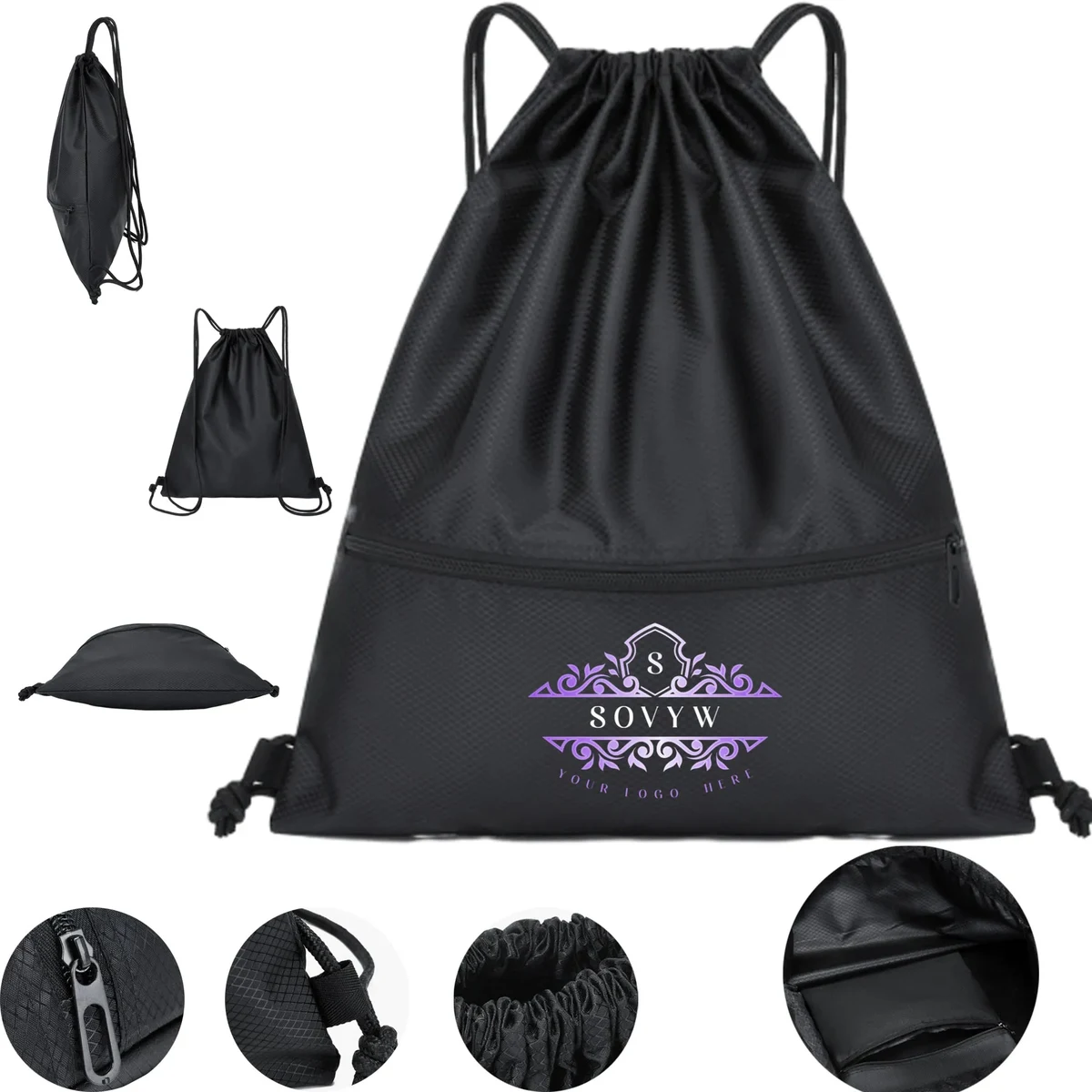 600D Deluxe Customized Drawstring Shoulder Bag 1