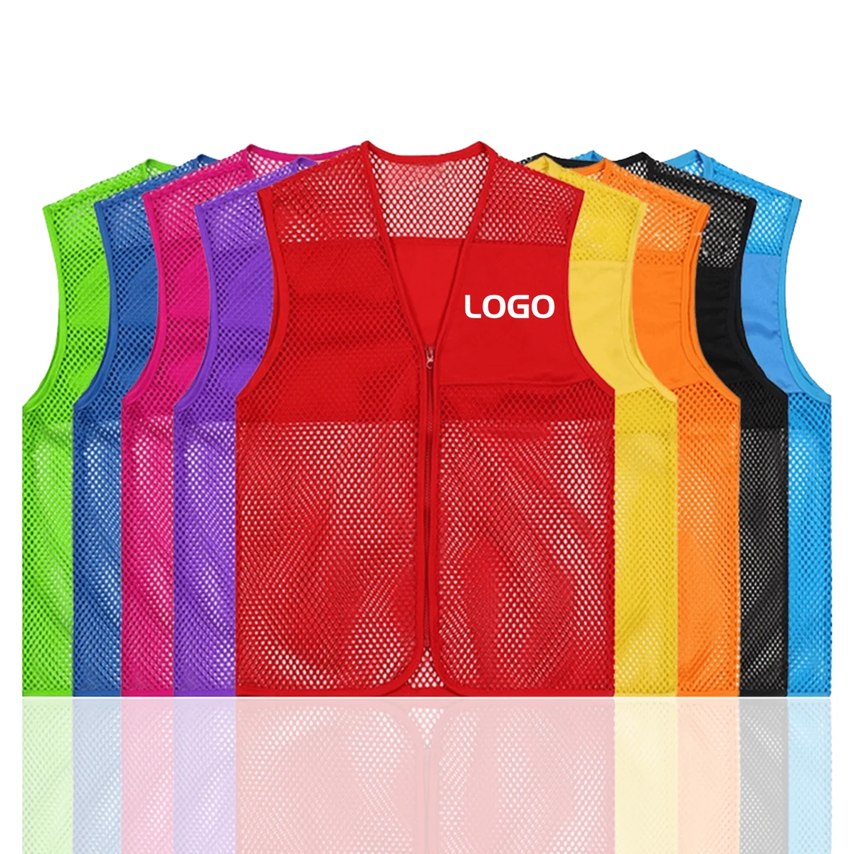 Men Women Utility Pockets Mesh Vest 1