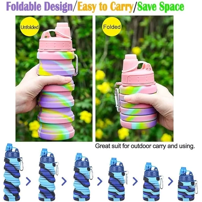 Silicone folding camouflage water bottle 1