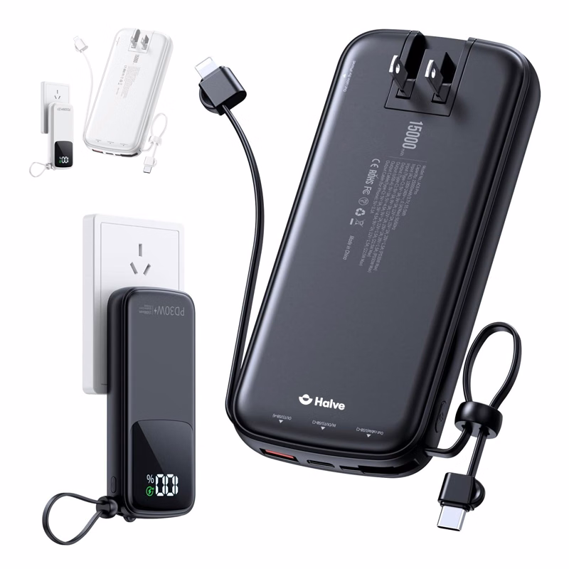 Portable Charger With Built In Plug