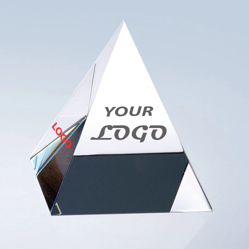 Optical Crystal Pyramid Paper Weight 1
