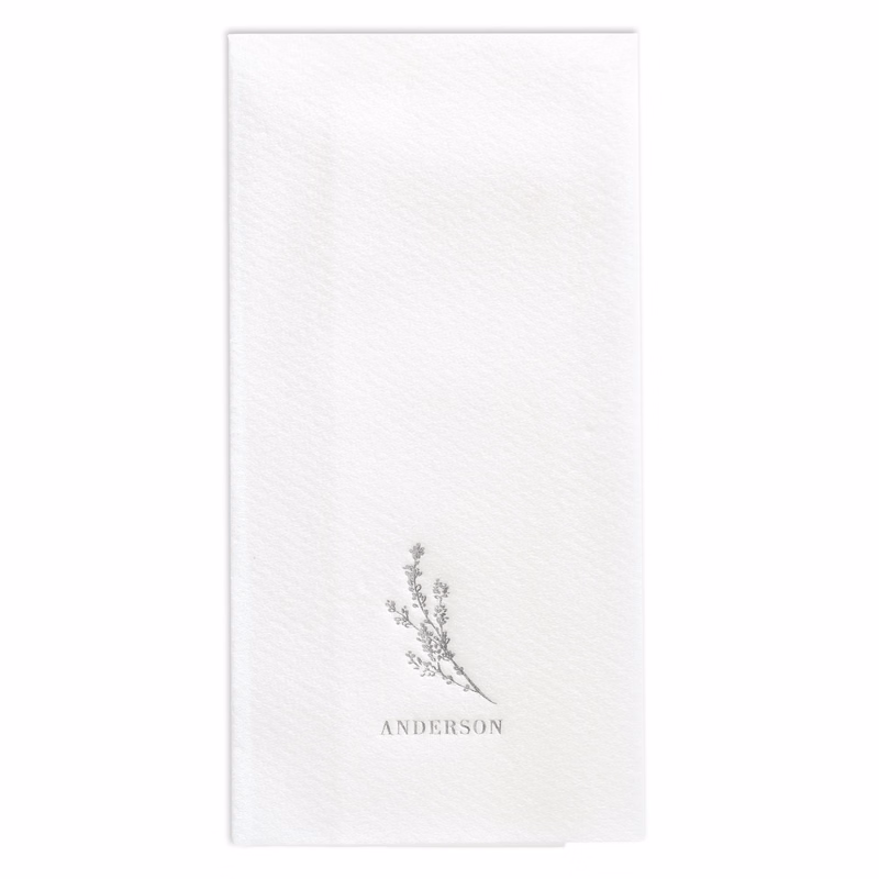 Wispy Floral Premium Guest Towel w/uncoined Edge (White)