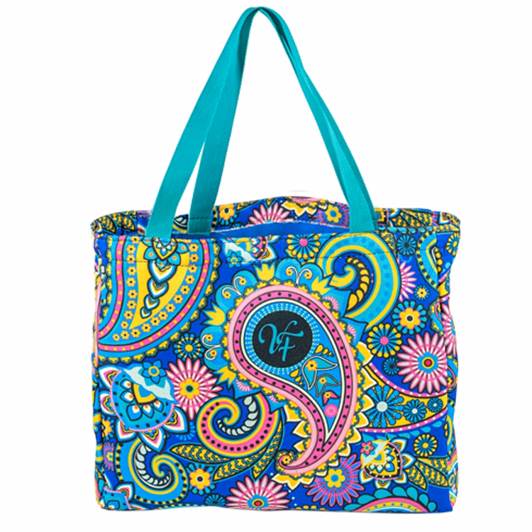 Small Full Side Gusset Inside Color Lining Tote (12"H x 14"W x 4"D)