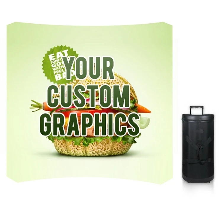 8-Foot Curved Fabric Pop Up with Graphic 1