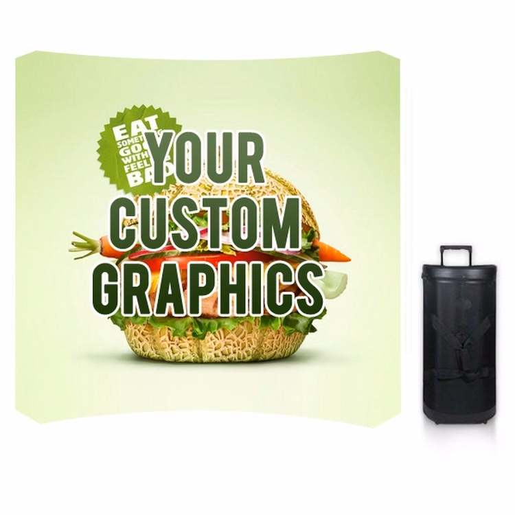 8-Foot Curved Fabric Pop Up with Graphic