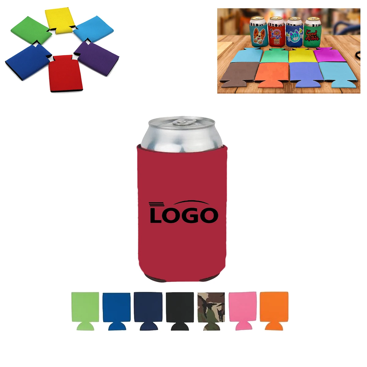Cola Can Cooler Sleeve, custom koozie with logo imprint 1